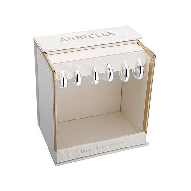Aurielle 3-Pair Fine Silver Plated Graduated Hoop Earring Set
