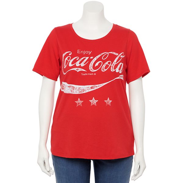 Plus Size Coca Cola Vintage Short Sleeve Graphic Tee