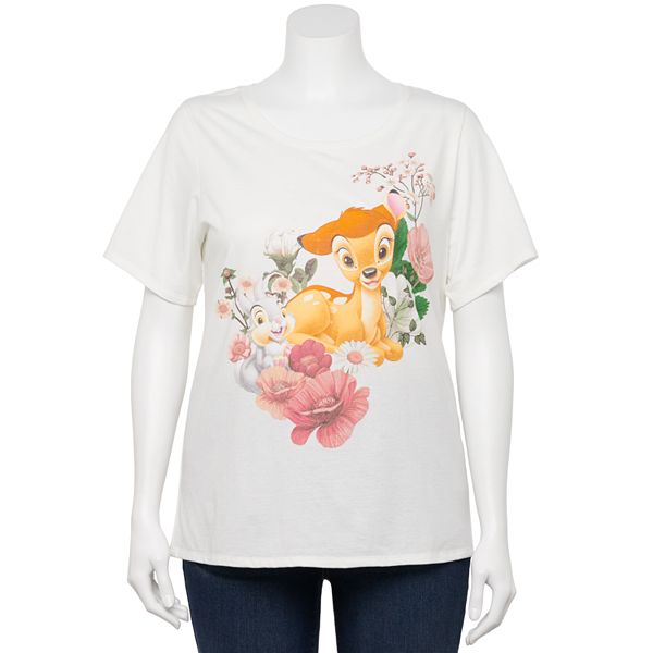 Disney s Bambi Plus Size Floral Short Sleeve Graphic Tee