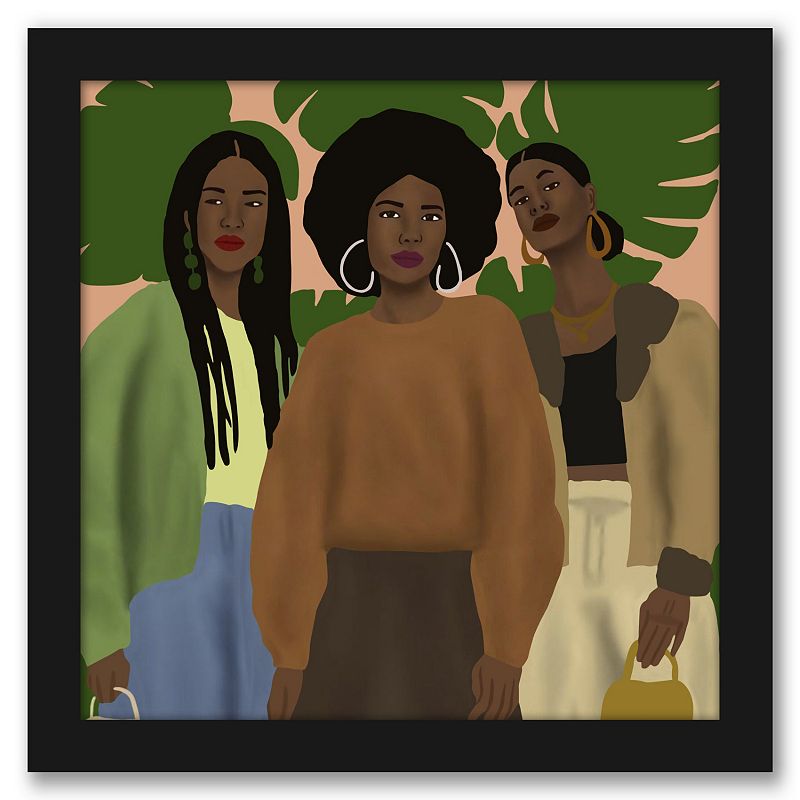 Americanflat Pose With The Girls by Sarah Dahir Wall Art, Black, 18X24