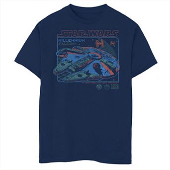 Boys 8-20 Star Wars Millennium Falcon Line Art Panel Tee