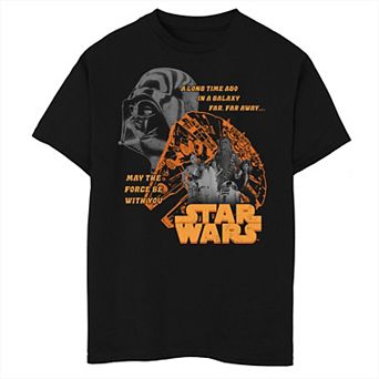 Boys 6-20 Star Wars Halloween Darth Vader Millennium Falcon Tee