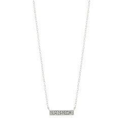 Love This Life Sterling Silver Crystal Bar Necklace