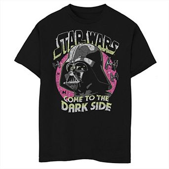 Boys 6-20 Star Wars Darth Vader Come To The Dark Side Neon Tee