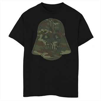 Boys 6-20 Star Wars Darth Vader Grey Camo Helmet Fill Tee