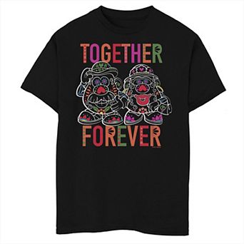Boys Mr. Potatohead Together Forever Henna Fill Portrait Graphic Tee