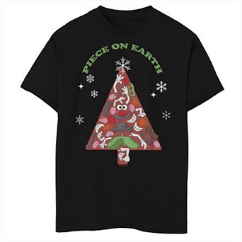 Boys 8-20 Mr. Potatohead Piece On Earth Christmas Tree Collage Tee