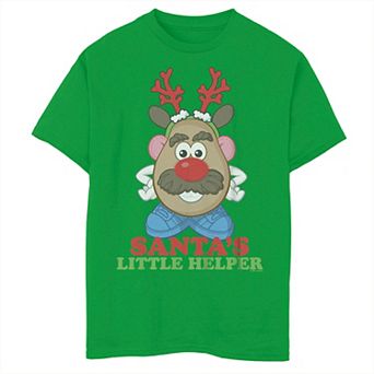 Boys 8-20 Mr. Potatohead Santa's Little Helper Portrait Tee