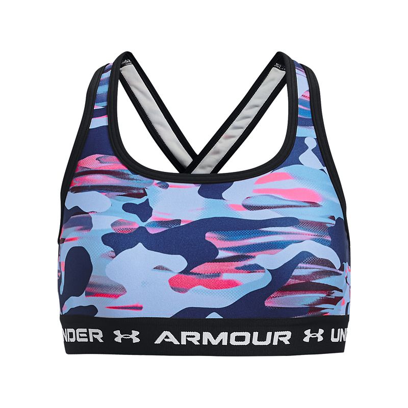 Girls 7-16 Under Armour Printed Crossback Sports Bra, Girls, Size: Medium,