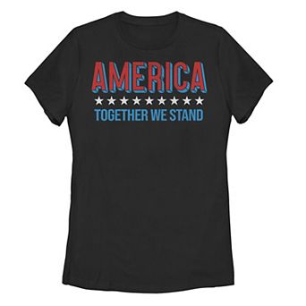 Juniors' Americana America Together We Stand Stars Tee