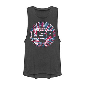 Juniors' Americana United States Of America 1776 Tie Dye Tank Top