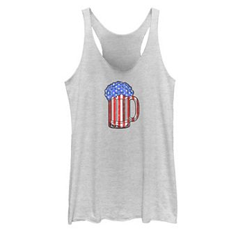Women's Red, White, and Blue Mug Tri-Blend Racerback Tank Top