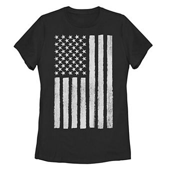 Juniors' Vertical American Flag Graphic Tee