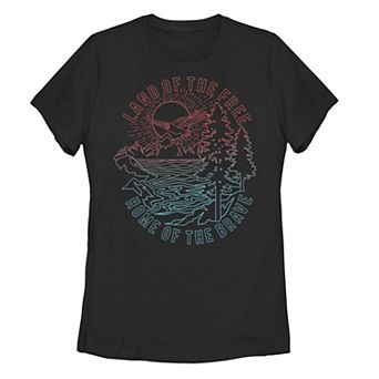 Juniors' "Land Of The Free Home Of The Brave" Scenic Tee