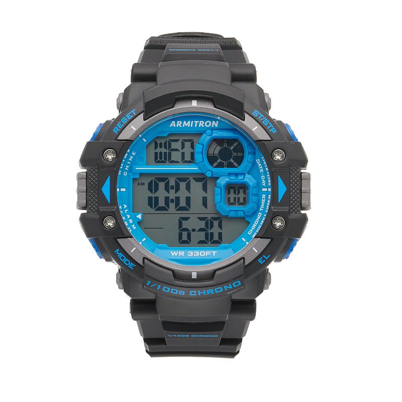 Armitron Mens Pro Sport Blue Digital Chronograph Watch - 40-8309BLU, Size: