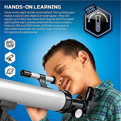 Discovery Mindblown Telescope with Tripod, 50X and 100X Lenses