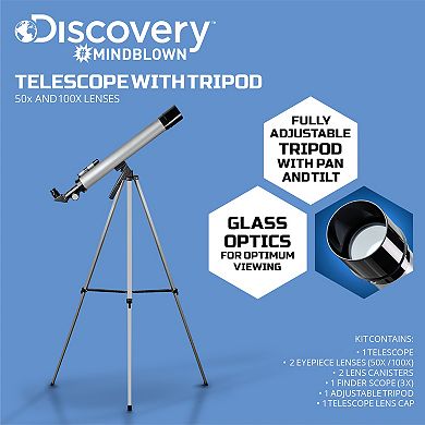 Discovery Mindblown Telescope with Tripod, 50X and 100X Lenses