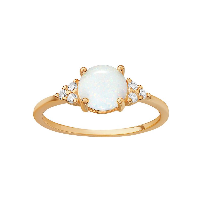 PRIMROSE Sterling Silver White Opal & Cubic Zirconia Cluster Ring, Women's,