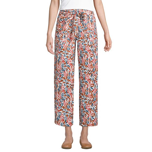 Women's Lands' End Wide Leg Cropped Pajama Pants