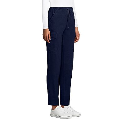 Petite Lands' End Sport Knit High-Waisted Cargo Ankle Pants