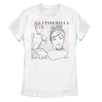 Juniors' Disney Princess Cinderella Sketch Line Art Tee