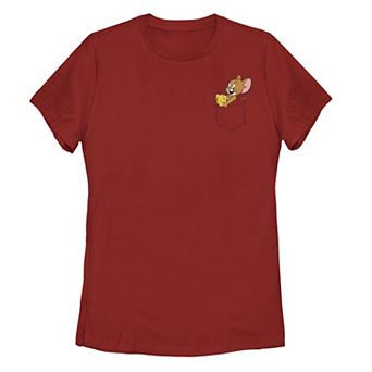 Juniors' Tom And Jerry Pocket Jerry Tee