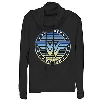 Juniors' DC Comics Wonder Woman Retro Gradient Logo Cowlneck Sweatshirt