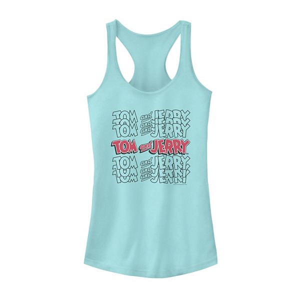 Juniors' Tom And Jerry Logo Stack Tank