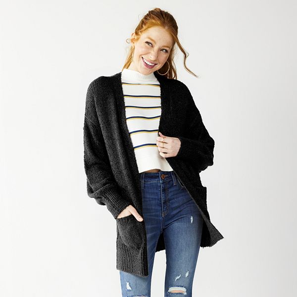 Juniors' SO Balloon Sleeve Cardigan