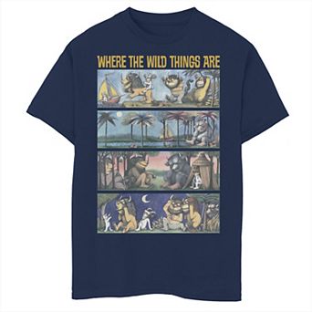 Boys 8-20 Where The Wild Things Are Storybook Panels Graphic Tee
