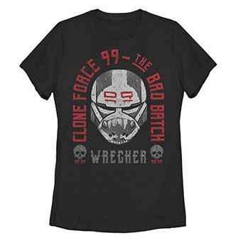 Juniors' Star Wars The Bad Batch Wrecker Helmet Portrait Graphic Tee