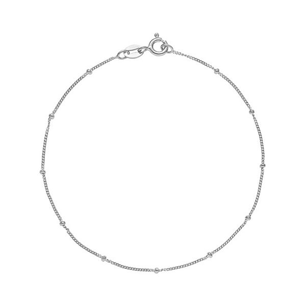 PRIMROSE Sterling Silver Polished Bead Station Bracelet