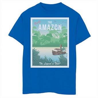 Disney's Jungle Cruise Boys 6-20 The Amazon Travel Poster Tee