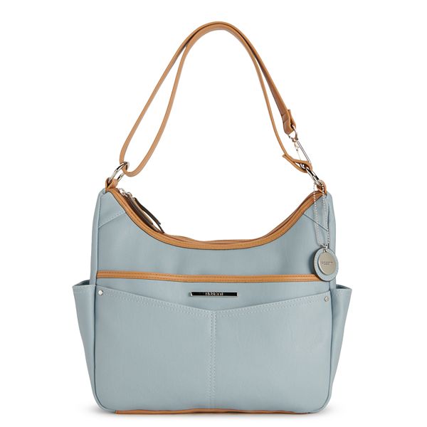 Roseau M Handbag Sky Blue/Red - Leather (10058HDJH90)