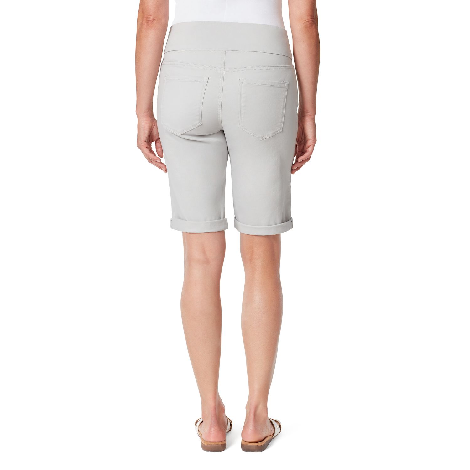 Gloria Vanderbilt Women's Amanda Pull-On Bermuda Shorts 22 Plus Dove