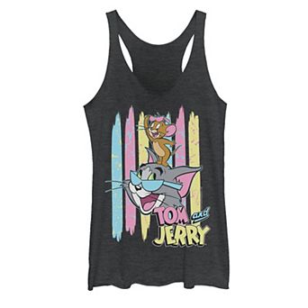 Juniors' Tom and Jerry 90s Theme Background Tank Top