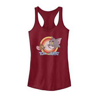 Juniors' Tom & Jerry Faces And Logo Tank Top