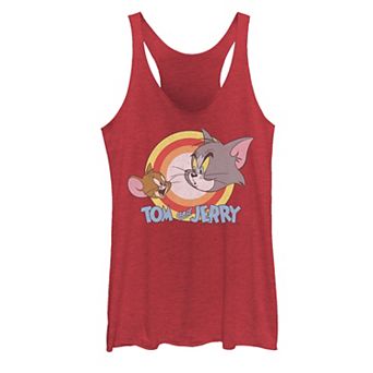 Juniors' Tom & Jerry Faces And Logo Tank Top