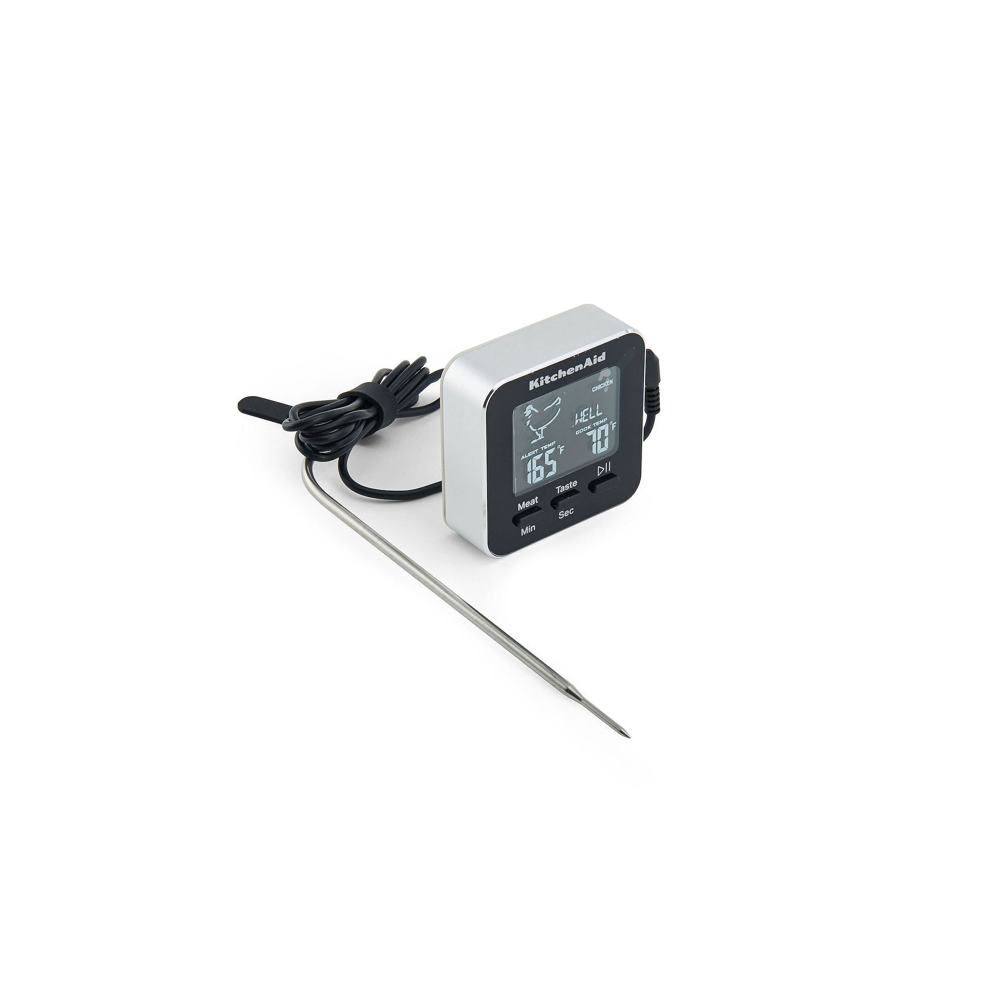 KitchenAid Programmable Wired Probe Thermometer, Black