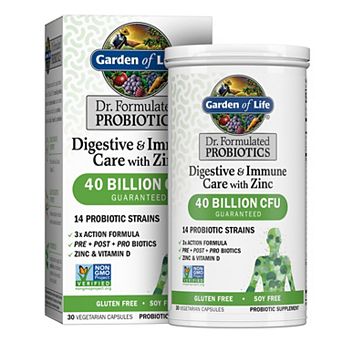 Garden of Life Dr. Formulated Probiotics Digestive & Immune Care with Zinc Supplement