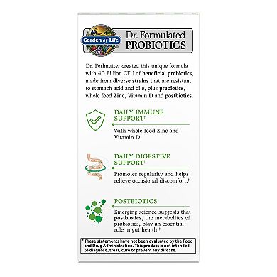 Garden of Life Dr. Formulated Probiotics Digestive & Immune Care with Zinc Supplement