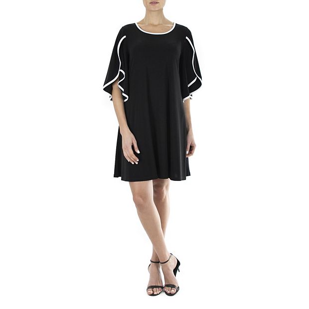 Women s Nina Leonard Tulip Sleeve Colorblock Trapeze Dress