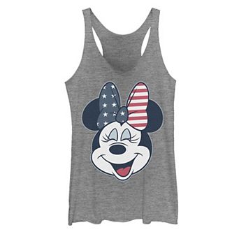 Disney's Mickey And Friends Juniors' Minnie American Flag Bow Tank Top