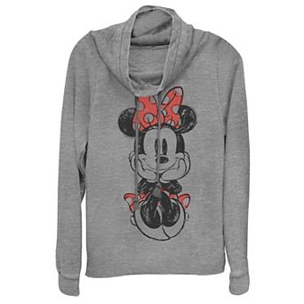 Disney's Mickey And Friends Minnie Mouse Doodle Juniors' Cowlneck Graphic Lightweight Long Sleeve
