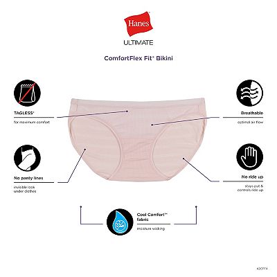 Hanes Womens Ultimate Breathable Comfort Flex Fit Thong 4-Pack, 8