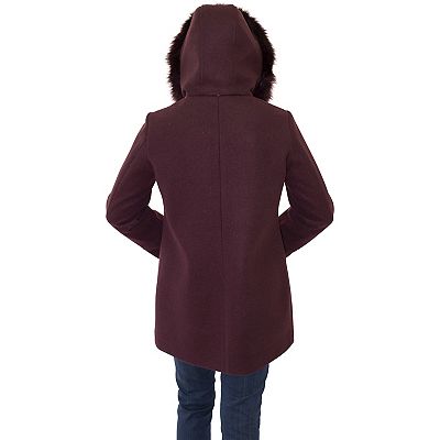 Women's Nine West Trimmed Hooded Duffle Coat
