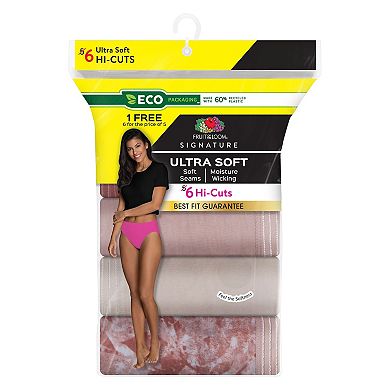 Women's Fruit of the Loom® Signature 6-pack Ultra Soft Hi-Cut Panty Set 6DUSKHC