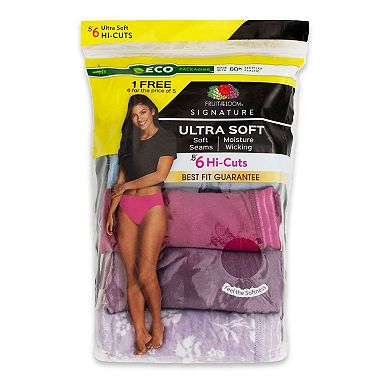 Women's Fruit of the Loom® Signature 6-pack Ultra Soft Hi-Cut Panty Set 6DUSKHC