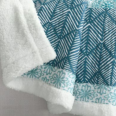 Lush Decor Bohemian Stripe Sherpa Throw
