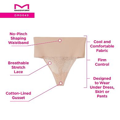Women's Maidenform Firm Control Shapewear Tame Your Tummy Lace Thong DM0049